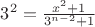 $3^2 =\frac {x^2+1}{3^{n-2} + 1}$