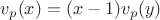 $v_p(x)=(x-1)v_p(y)$