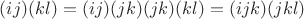 $(ij)(kl)=(ij)(jk)(jk)(kl)=(ijk)(jkl)$