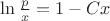 $\ln\frac{p}{x}=1-Cx$