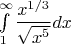$\int\limits_1^{\infty}\dfrac{x^{1/3}}{\sqrt{x^5}}dx$