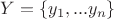 $Y=\{y_1 ,...y_n \}$