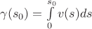 $\gamma(s_0)=\int\limits_0^{s_0} v(s) ds$ $\gamma(s_0)=\int\limits_0^{s_0} v(s) ds$