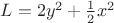 $L=2y^2+\frac{1}{2}x^2$