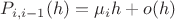 $P_{i,i-1}(h) = \mu_ih + o(h)$