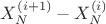 $X_N^{(i+1)}-X_N^{(i)}$