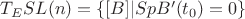 $T_ESL(n)=\{[B]|SpB'(t_0)=0\}$