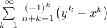 $\sum\limits_{k=1}^{\infty}\frac{(-1)^k}{n+k+1}\big(y^k-x^k\big)$