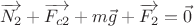 $$\[\overrightarrow {{N_2}}  + \overrightarrow {{F_{c2}}}  + m\vec g + \overrightarrow {{F_2}}  = \vec 0{\text{ }}\]$$
