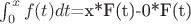 $\int_{0}^{x}f(t)dt$=x*F(t)-0*F(t)