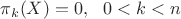 $\pi_k(X)=0, \ \ 0<k<n$