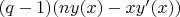 $(q-1)(ny(x)-xy'(x))$
