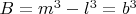 $B=m^3-l^3=b^3$