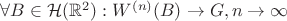 $\forall B\in\mathcal H(\mathbb R^2):W^{(n)}(B)\to G,n\to\infty$