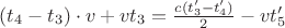 $(t_4-t_3) \cdot v + vt_3 =\frac{c(t&rsquo;_3-t&rsquo;_4)}{2}-vt&rsquo;_5$