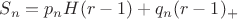 $S_n= p_n  H(r-1) +q_n (r-1)_+$