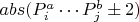 $abs(P_i^a\cdots P_j^b \pm 2)$