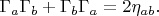 $$
\Gamma_{a}\Gamma_{b}+\Gamma_{b}\Gamma_{a}=2\eta_{ab}.
$$
