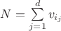 $N=\sum\limits_{j=1}^{d}v_{i_j}$