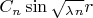 $C_n \sin {\sqrt_\lambda_n} r$