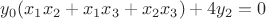 $y_0(x_1x_2+x_1x_3+x_2x_3)+4y_2=0$