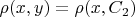 $\rho(x,y)=\rho(x,C_2)$