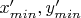 $x'_{min},y'_{min}$