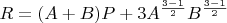 $R=(A+B)P+3A^{\frac{3-1}{2}}B^{\frac{3-1}{2}}$