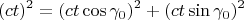 $$(ct)^2=(ct\cos\gamma_0)^2+(ct\sin\gamma_0)^2$$