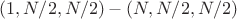 $(1,N/2,N/2)-(N,N/2,N/2)$