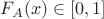 $F_A(x) \in [0, 1]$