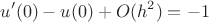 $$u'(0)-u(0)+O(h^2)=-1$$