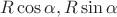 ${R\cos{\alpha}},{R\sin{\alpha}}$