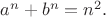 $a^n+b^n=n^2.$