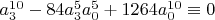$a_3^{10} - 84  a_3^5 a_0^5 + 1264 a_0^{10} \equiv 0$