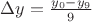 $\Delta y=\frac{y_0-y_9}{9}$