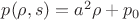 $p(\rho,s)=a^2\rho+p_0$