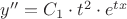 $y''=C_1\cdot t^2\cdot e^{tx}$
