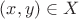 $(x,y)\in X$
