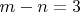 $m-n=3$