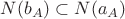 $N(b_A)\subset N(a_A)$