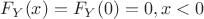 $F_Y(x) = F_Y(0) = 0, x < 0$