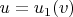 $u=u_1(v)$