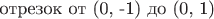 \text{ отрезок от (0, -1) до (0, 1)  }$