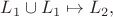 $L_1\cup L_1\mapsto L_2,$