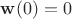 $\mathbf{w}(0)=0$ $\mathbf{w}(0)=0$