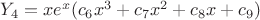 $Y_4чн=xe^x(c_6x^3+c_7x^2+c_8x+c_9)$