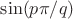 $\sin(p\pi/q)$