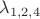 $\lambda_{1,2,4}$