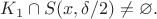 $K_1\cap S(x, \delta/2)\ne\varnothing.$
